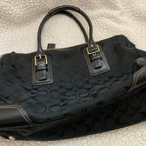 Coach Hampton Satchel Black #12456 with dust cover